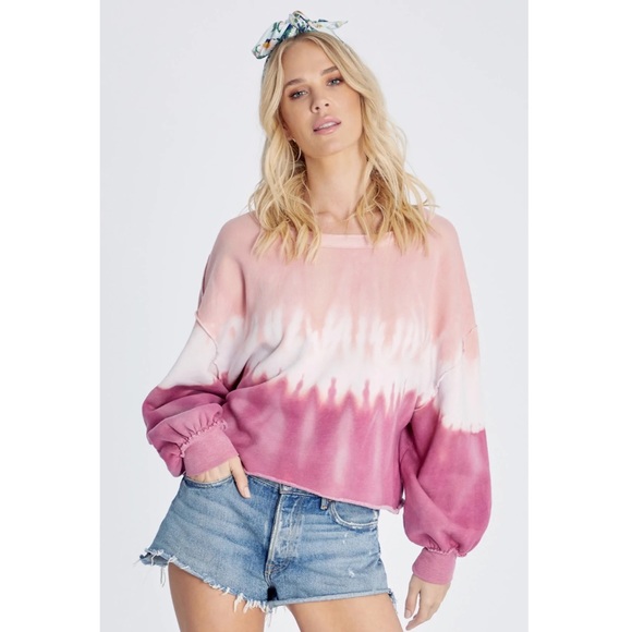 Wildfox Tops - Wildfox Cotton Blend Tie Dye Sweatshirt